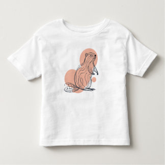 Camiseta De Bebé Elegante castor rosa para niños | Minimalista Prem