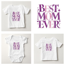 Camiseta De Bebé Elegante de Moda Mejor Mamá del Mundo