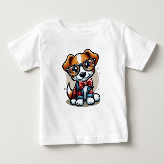 Camiseta De Bebé Elegante Doggo Plaid (Anverso)