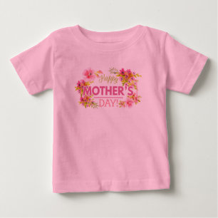 Camiseta De Bebé Elegante Floral feliz Día de la Madre Traje de B