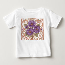 Camiseta De Bebé Elegante floral vintage nouveau