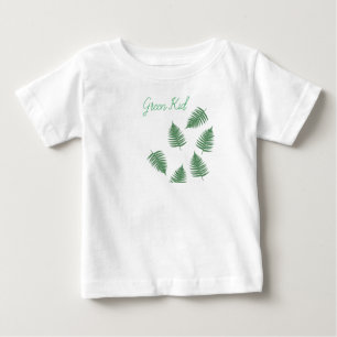Camiseta De Bebé Elegante Green Kid Lucky Fern Baby Bodysuit