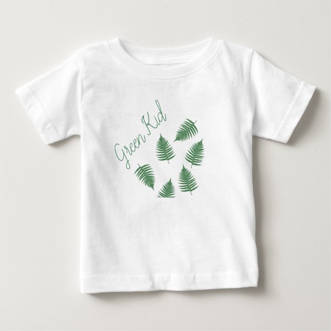 Camiseta De Bebé Elegante Green Kid Lucky Fern Baby Skirt Bodysuit (Anverso)