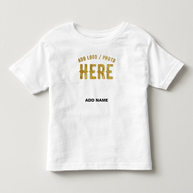CAMISETA DE BEBÉ ELEGANTE MODERNO PERSONALIZABLE BLANCO VERIFICADO  (Anverso)