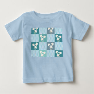 Camiseta De Bebé Elegante patrón floral de tablero de ajedrez sin c