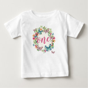 Camiseta De Bebé Elegante Primera Guerra Floral de cumpleaños Ruf