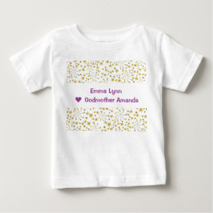 Camiseta De Bebé Elegante y elegante estrellas de oro de moda nombr