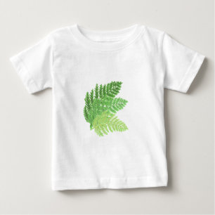 Camiseta De Bebé Elegantes helechos de acuarela verde hojas de bosq