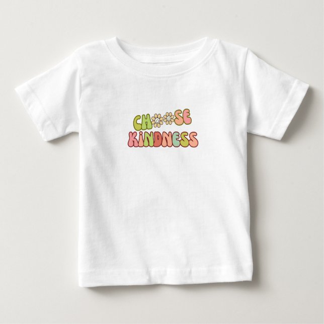 Camiseta De Bebé Elegir amabilidad - Traje de bebé retro lindo / ni (Anverso)