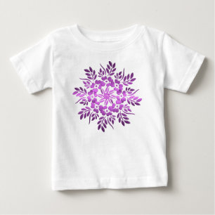 Camiseta De Bebé Elemento floral de la púrpura de los círculos