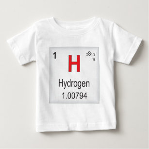 Camiseta De Bebé Elemento individual del hidrógeno de la tabla