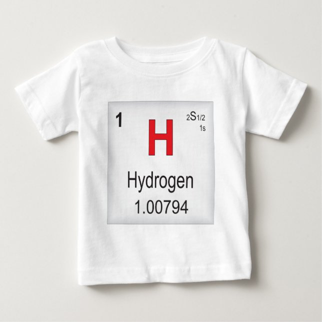 Camiseta De Bebé Elemento individual del hidrógeno de la tabla (Anverso)