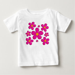 Camiseta De Bebé Elemento rosa floral