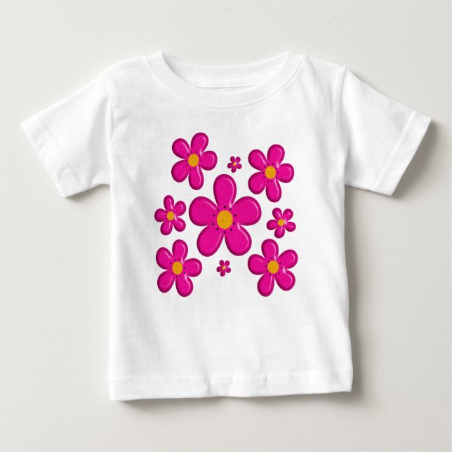 Camiseta De Bebé Elemento rosa floral (Anverso)