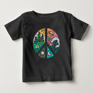 Camiseta De Bebé Elementos Pacíficos: Naturaleza y Cosmos