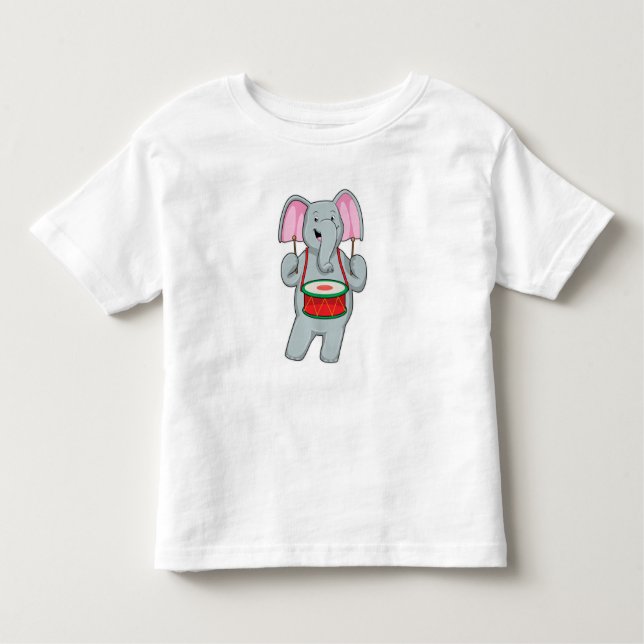 Camiseta De Bebé Elephant at Music with Drum (Anverso)