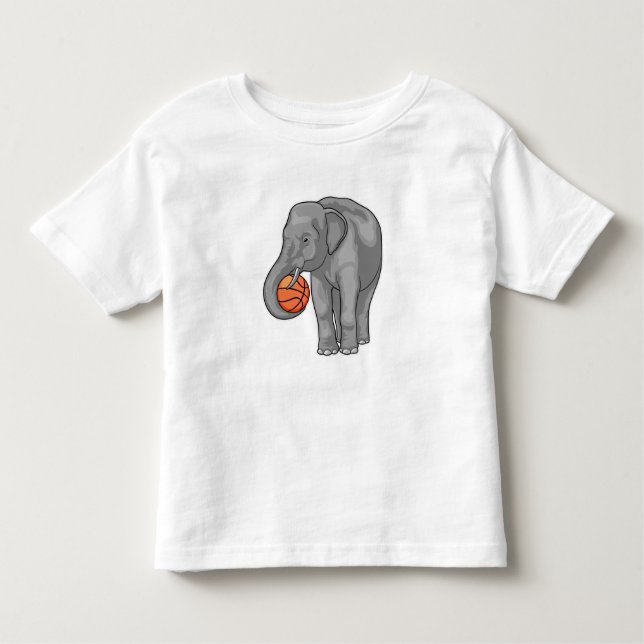 Camiseta De Bebé Elephant Baloncesto (Anverso)