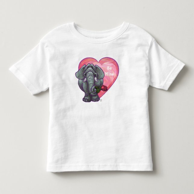 Camiseta De Bebé Elephant El día de San Valentín (Anverso)