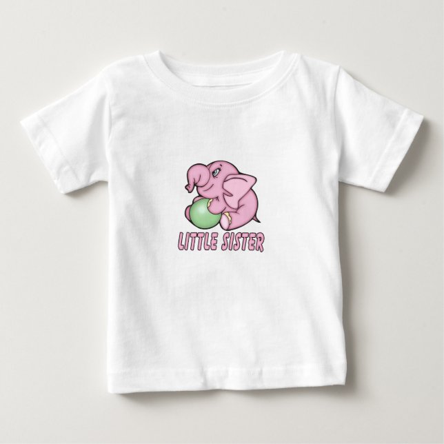 Camiseta De Bebé Elephant Toy Little Sister (Anverso)