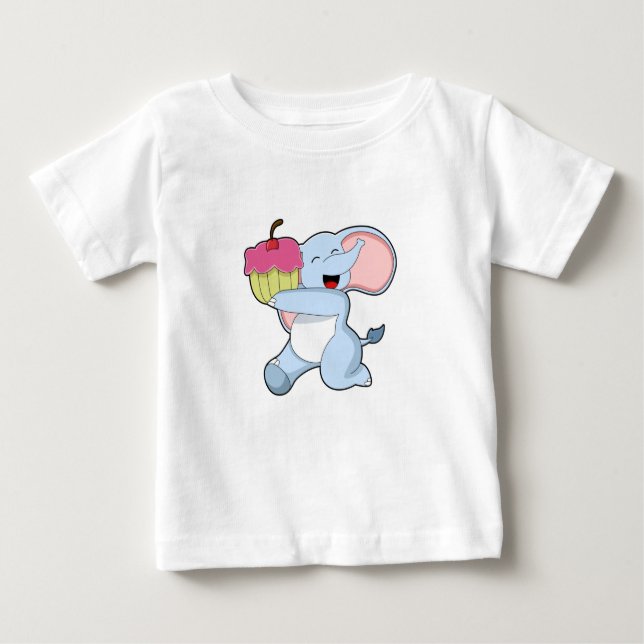 Camiseta De Bebé Elephant with Cake (Anverso)