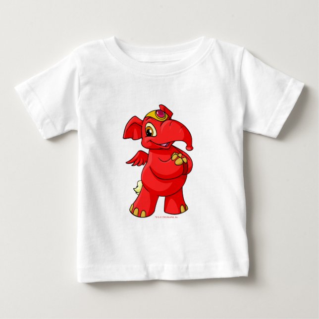 Camiseta De Bebé Elephante rojo alegre (Anverso)