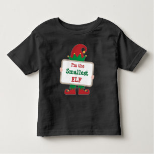 Camiseta De Bebé Elf más pequeño   Navidades personalizados Elf T-S