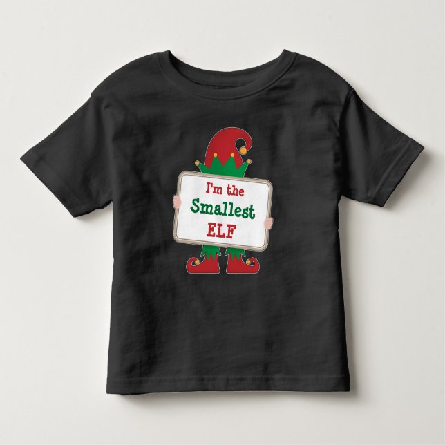 Camiseta De Bebé Elf más pequeño | Navidades personalizados Elf T-S (Anverso)