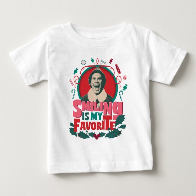 Camiseta De Bebé Elf - Smiling is My Favorite (Anverso)