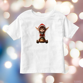 Camiseta De Bebé Elf Toddler's Tee, Navidades de snow Scooter
