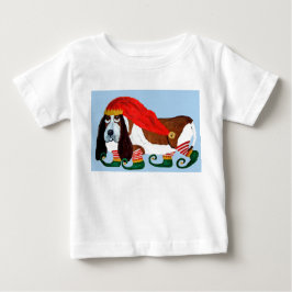 Camiseta De Bebé Elfo Basset Hound de Navidad