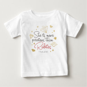 Camiseta De Bebé Ella es más preciosa que mono de los rubíes