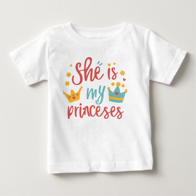 Camiseta De Bebé Ella es mi princesas, regalo para ella, regalo par (Anverso)