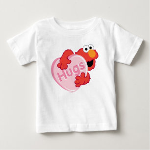 Camiseta De Bebé Elmo "Abraza" Valentine Heart Candy