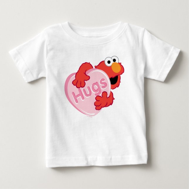 Camiseta De Bebé Elmo "Abraza" Valentine Heart Candy (Anverso)