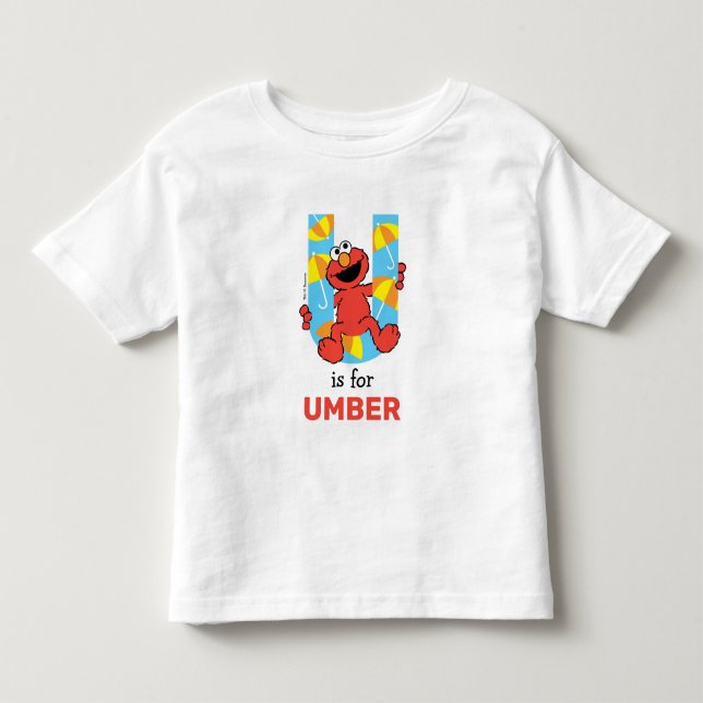 Camiseta De Bebé Elmo Alfabeto | U Paraguas (Anverso)