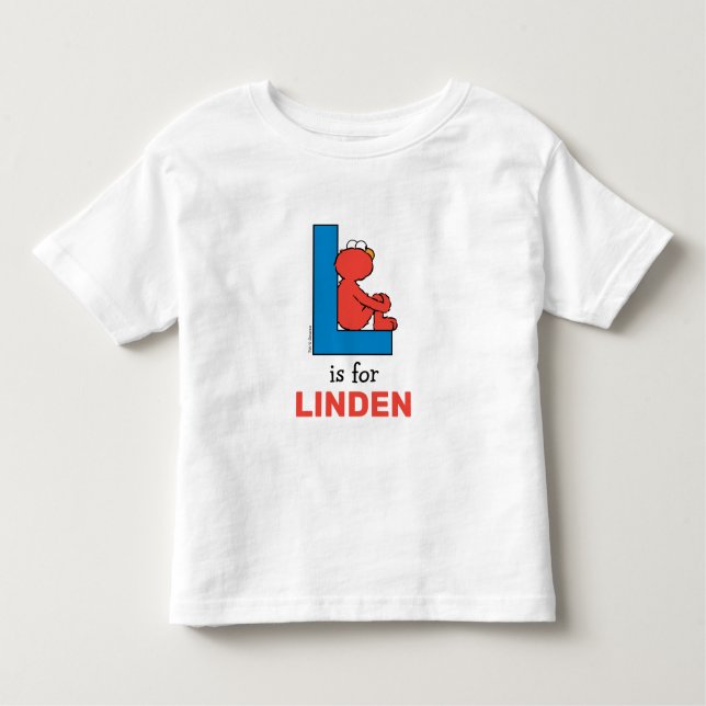 Camiseta De Bebé Elmo Alphabet | Azul L (Anverso)