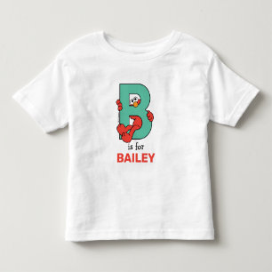 Camiseta De Bebé Elmo Alphabet   B VERDE AZULADAS