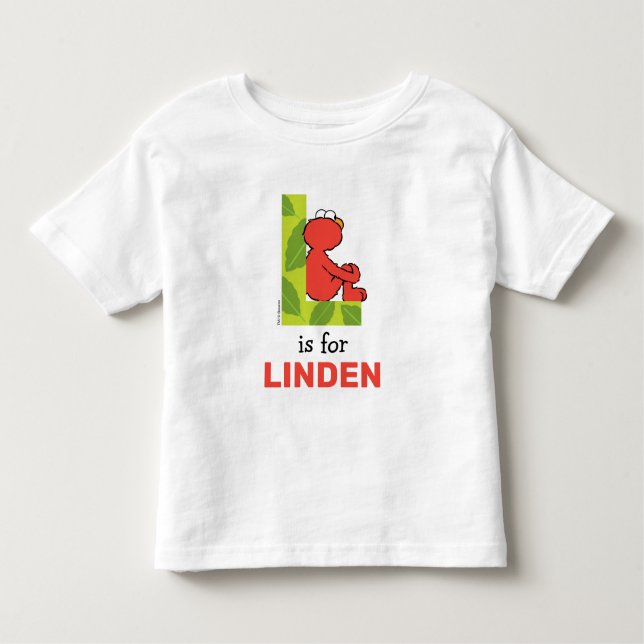 Camiseta De Bebé Elmo Alphabet | L Leaf (Anverso)