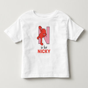 Camiseta De Bebé Elmo Alphabet   N Rosa