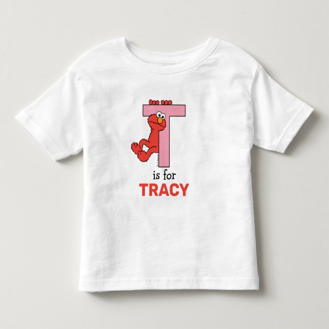Camiseta De Bebé Elmo Alphabet | T Rosa (Anverso)