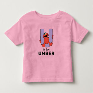 Camiseta De Bebé Elmo Alphabet U Púrpura