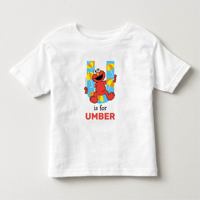 Camiseta De Bebé Elmo Alphabet | U Umbrella (Anverso)