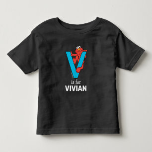 Camiseta De Bebé Elmo Alphabet   V Azul