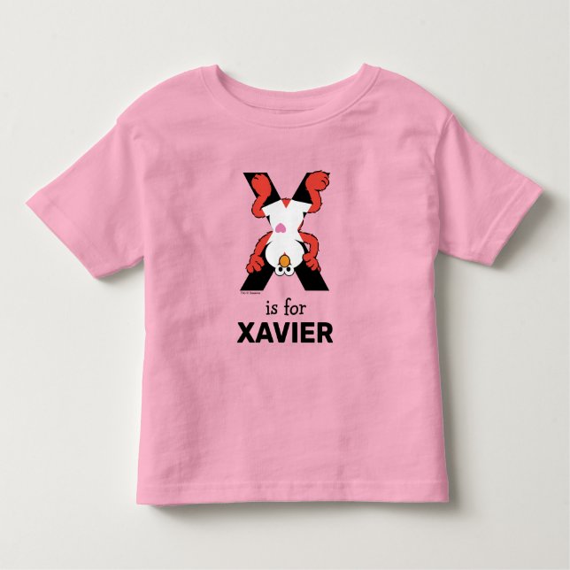 Camiseta De Bebé Elmo Alphabet | X Xray (Anverso)