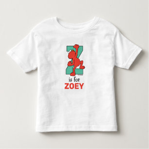 Camiseta De Bebé Elmo Alphabet Z VERDE AZULADO