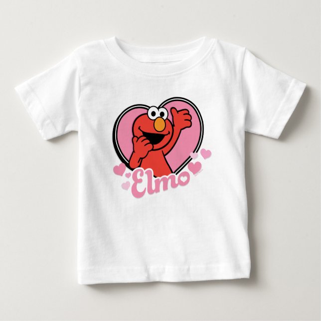 Camiseta De Bebé Elmo en Heart Valentine (Anverso)