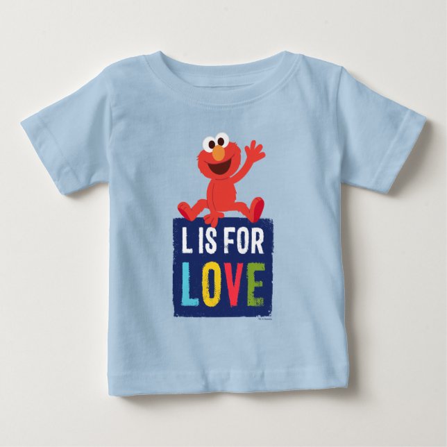 Camiseta De Bebé Elmo | L es para amor (Anverso)