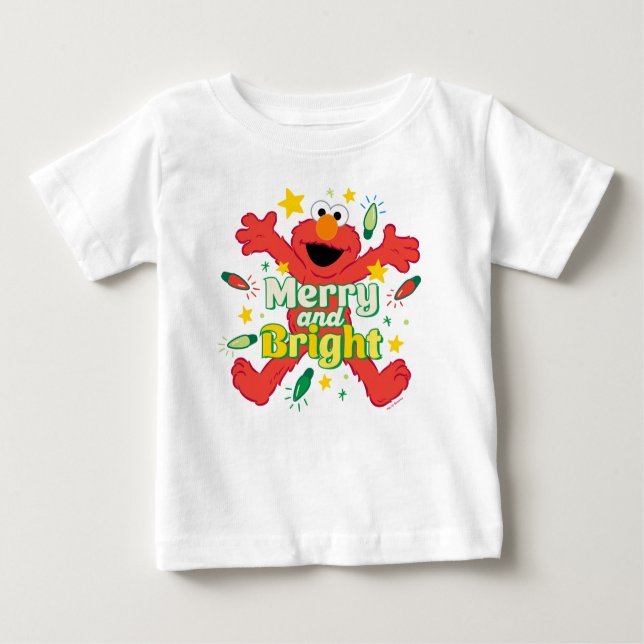Camiseta De Bebé Elmo | Merry y Bright (Anverso)