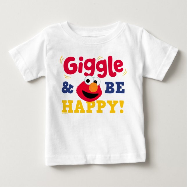 Camiseta De Bebé Elmo Ríe y Sé Feliz (Anverso)