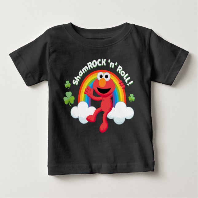 Camiseta De Bebé Elmo | Shamrock 'n' Roll Arcoiris (Anverso)
